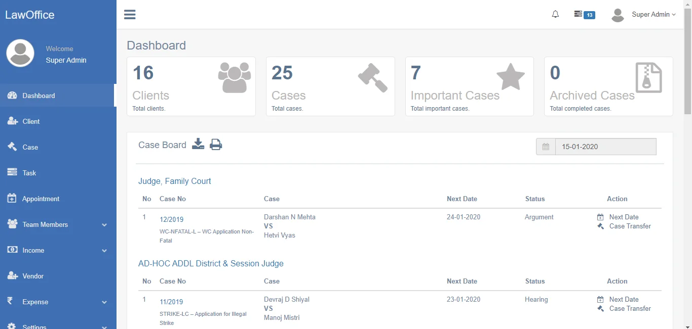 Legal Case Management System