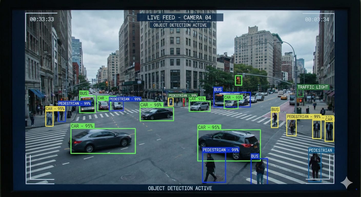 Computer Vision AI Identifying Objects with Bounding Boxes